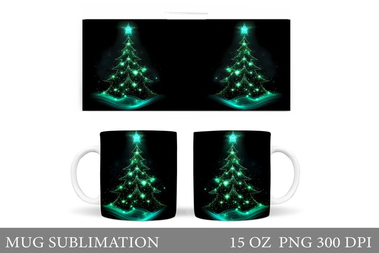 Christmas Tree Mug Design. Christmas Tree Mug Sublimation