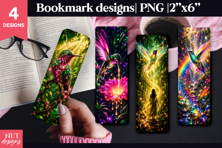 Magic Hummingbird Bookmark celestial bird bookmark design