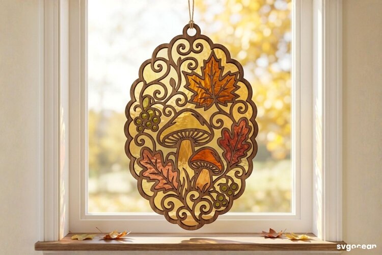 Fall Suncatcher Laser Cut | Window Decor | Glowforge example image 1