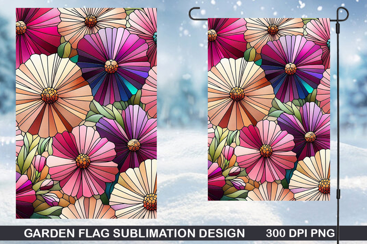 Flowers Garden Flag Sublimation| Summer Garden Flag PNG