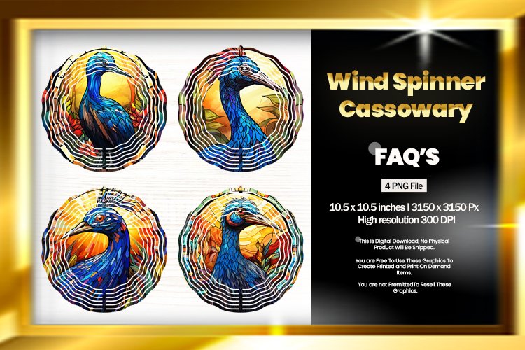Cassowary Wind Spinner Sublimation - 04 Variations example image 1