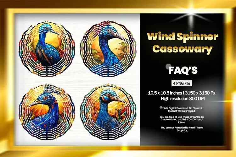 Cassowary Wind Spinner Sublimation - 04 Variations