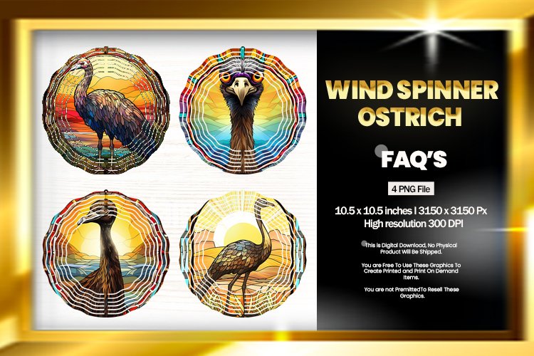 Ostrich Wind Spinner Sublimation - 04 Variations example image 1