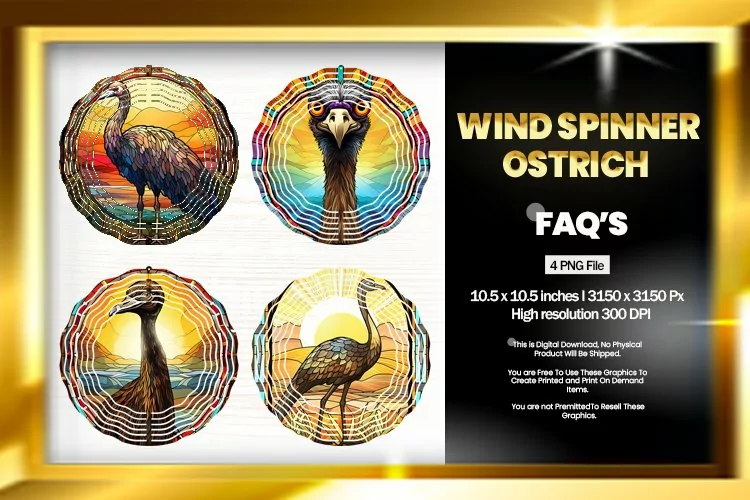 Ostrich Wind Spinner Sublimation - 04 Variations