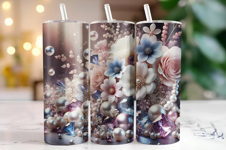 Flowers Tumbler Wrap | Sublimation | Tumblers