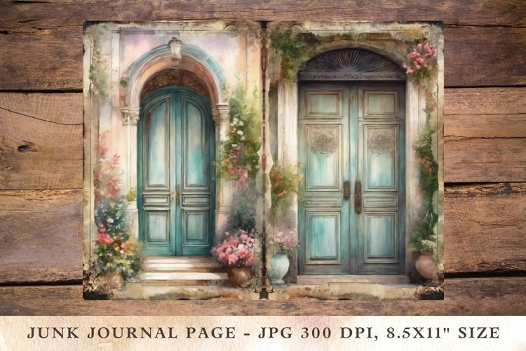 Printable Junk Journal Pages classic door 4 example image 1
