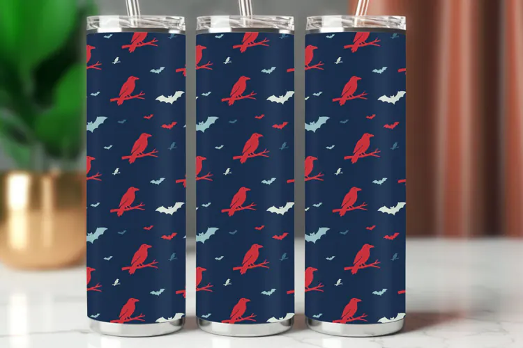 Halloween Tumbler Wrap Seamless Pattern