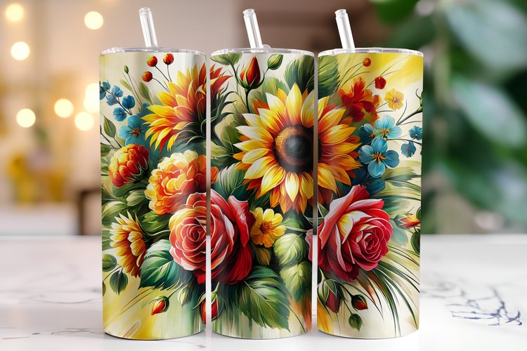 Flowers Tumbler Wrap | Sublimation | Tumblers