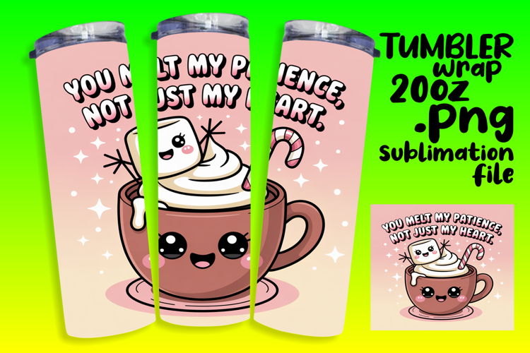 Inspired 20oz Tumbler Wrap Template , Kawaii Food