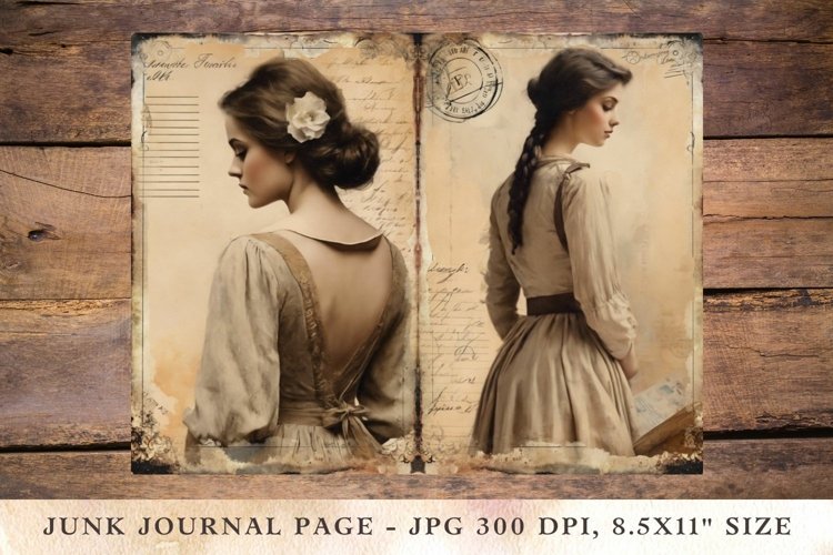 Printable Junk Journal Pages young girl 3 example image 1