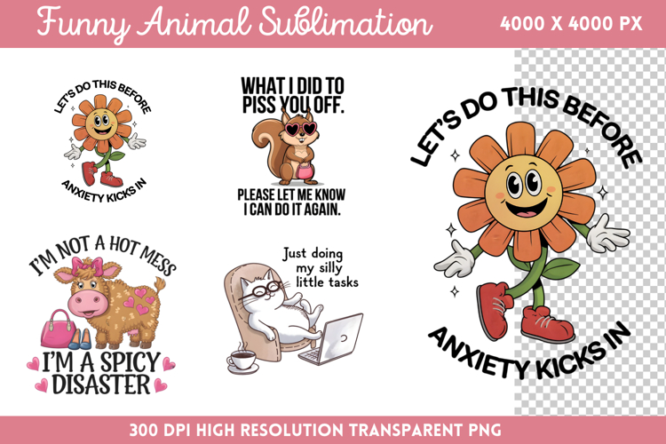 Funny Animal Sublimation PNG