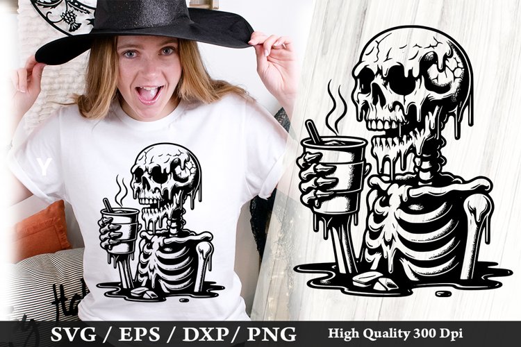 Melting Skeleton SVG Design - Skeleton T shirt Design