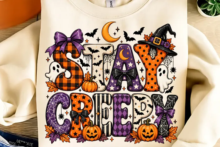 Stay Creepy PNG, Retro Dripping Heart Halloween PNG, Spooky