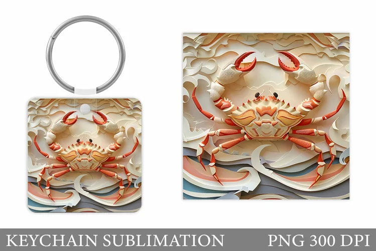 Crab Keychain Design. Crab Sublimation