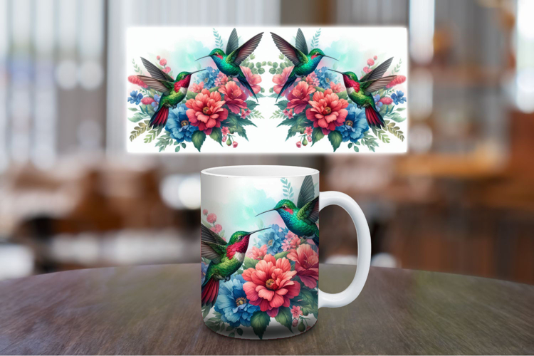 Mug Wrap Sublimation - hummingbird
