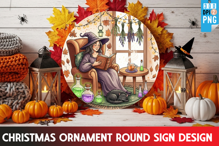 Halloween Ornaments Round Sign PNG, Halloween Round Sign PNG