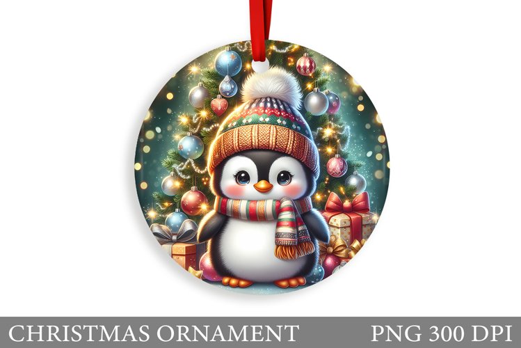 Cute Penguin Sublimation. Cute Penguin Christmas Ornament