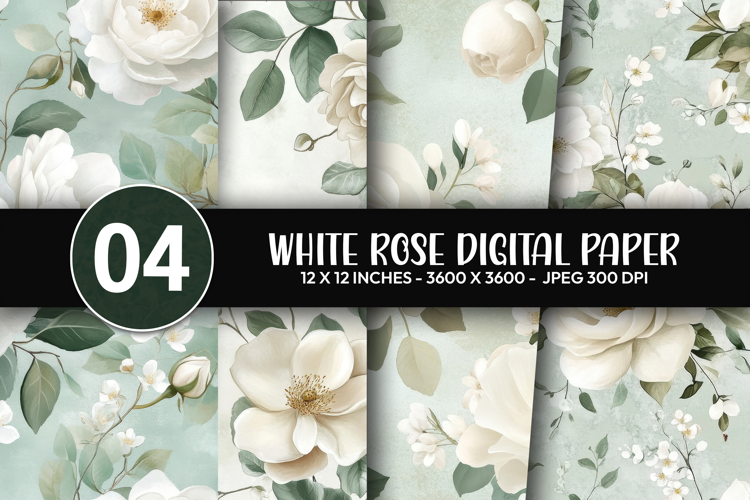 White Rose Digital Paper