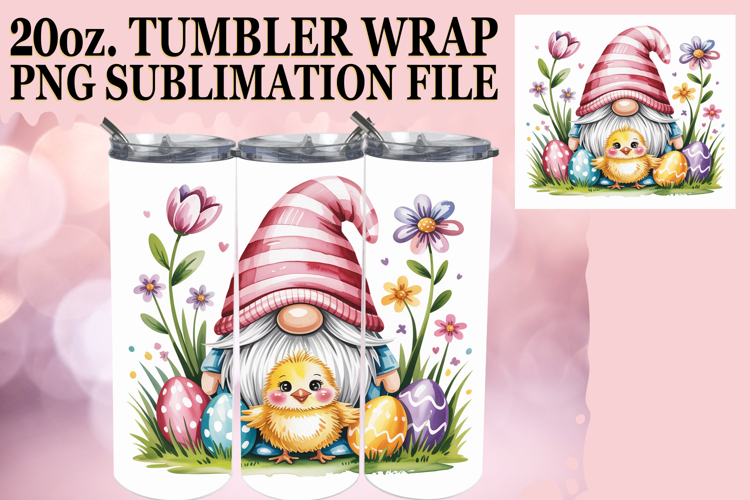 CHEERFUL PRESENT 20oz TUMBLER WRAP, Easter Gnomes example image 1