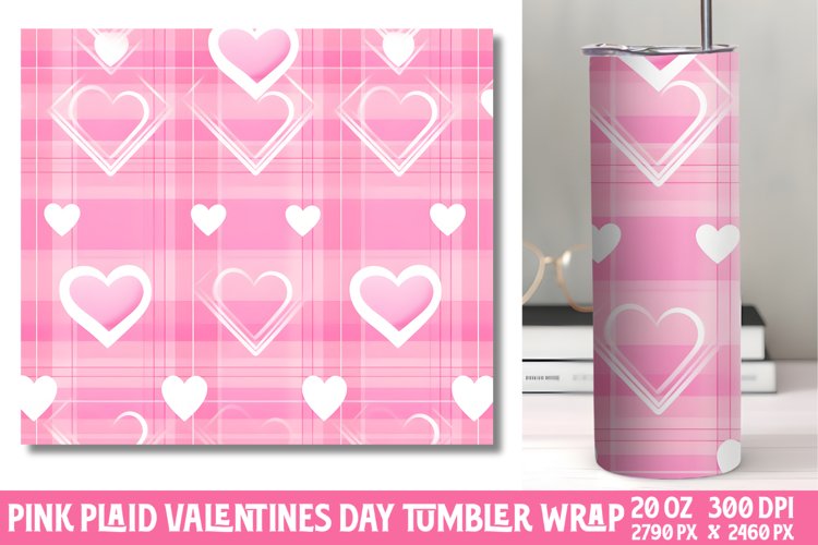 Valentines Day Pink Tumbler Wrap example image 1