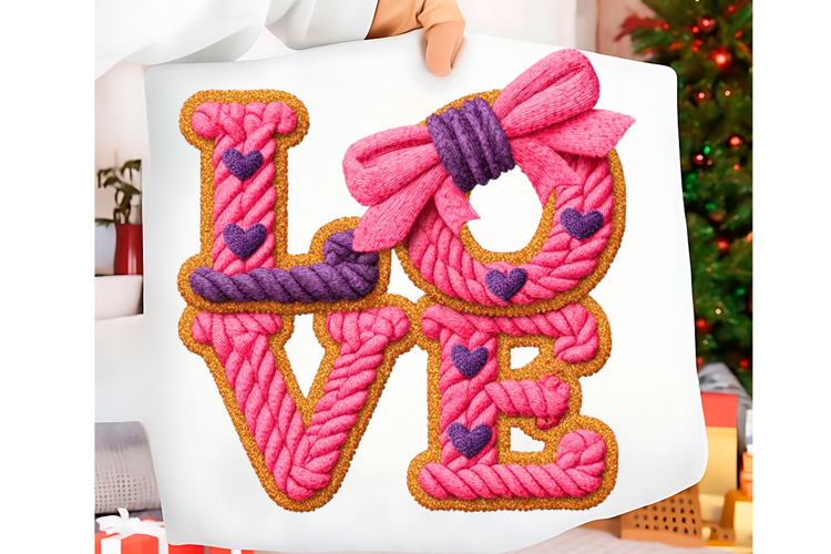 Faux Yarn LOVE Bow Valentine’s Day PNG