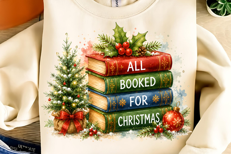 All Booked for Christmas PNG Clipart, Merry Christmas PNG