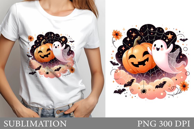 Cute Ghost Sublimation. Cute Halloween T-Shirt Design