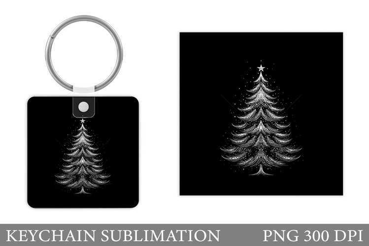 Christmas Tree Keychain. Winter Keychain Sublimation