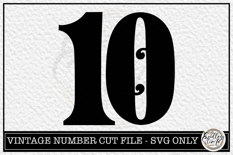 Vintage Number 10 SVG | Antique Postal Cancellation Number