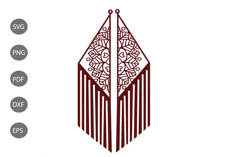 Earrings SVG Template Design example image 1