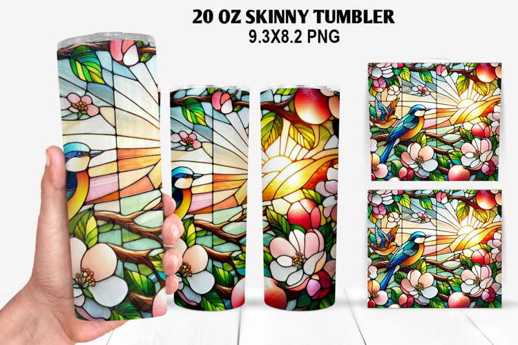 Flower Skinny Tumbler 20oz Wrap Design, Spring Tumbler Wrap