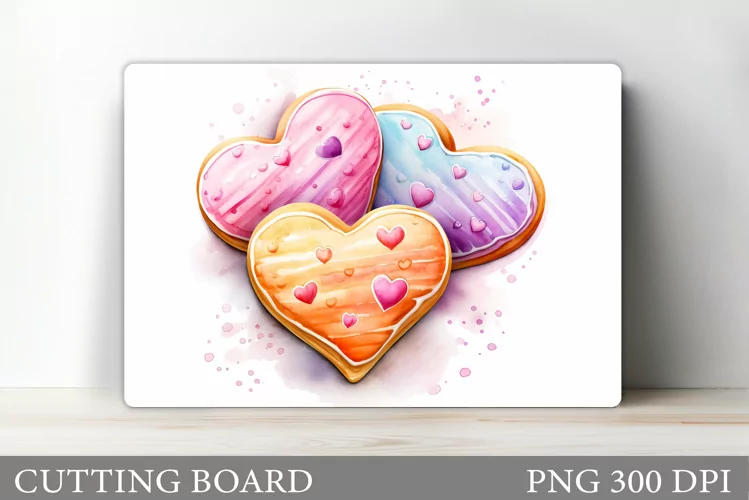 Cookies Cutting Board. Cookies Hearts Kitchen Cutting Board