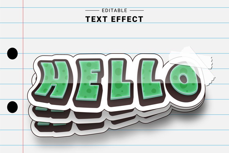 Editable Text Effect for Illustrator. Vector Graphic styles example image 1