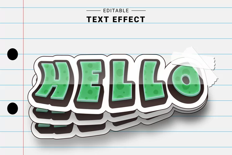 Editable Text Effect for Illustrator. Vector Graphic styles