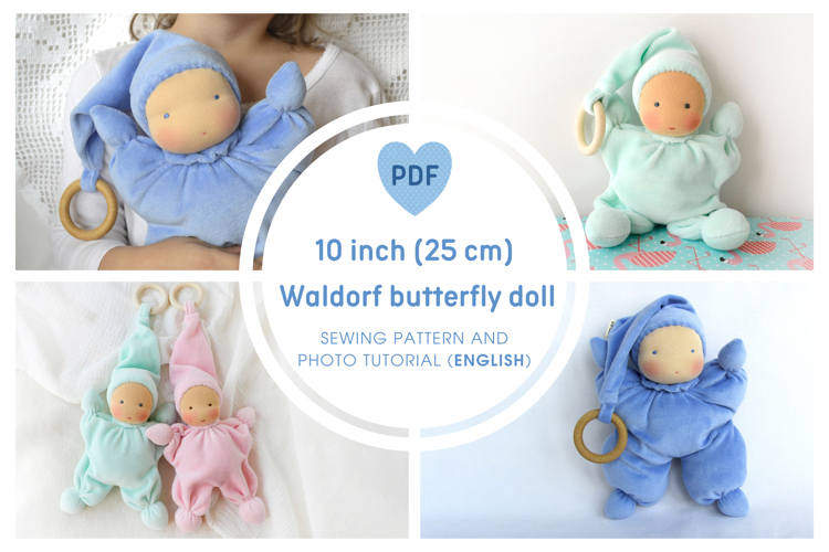 10/25cm Waldorf butterfly doll PDF pattern & tutorial