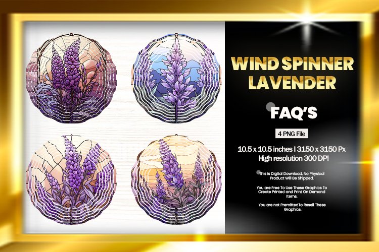 Lavender Wind Spinner Sublimation - 04 Variations example image 1