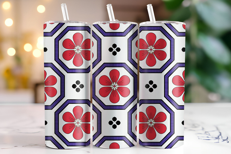 Floral Pattern Tumbler Wrap | Sublimation | Tumblers