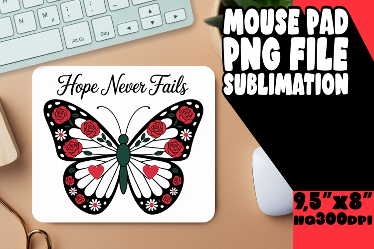 Bright MOUSE PAD Sublimation Style, Butterfly