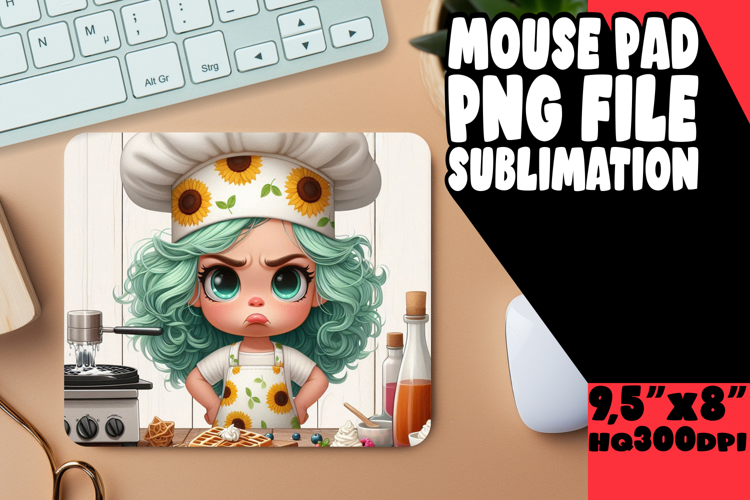 Joyful Mouse Mat Design Sublimation, Girl Grumpy