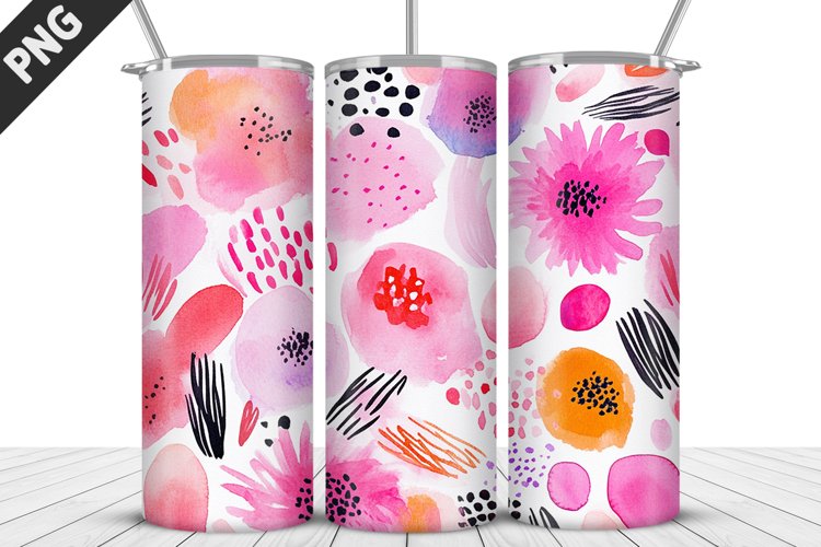 Flowers Tumbler Wrap | Sublimation Design | Tumble PNG example image 1