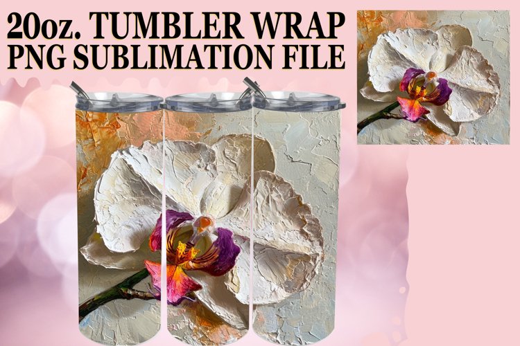 Tumbler with Blooming Flowers - Oil Paint Sublimation