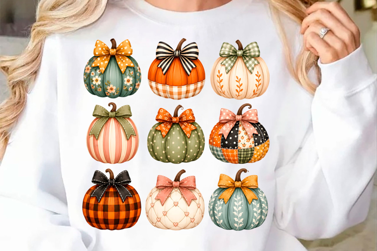 Preppy Fall Pumpkin Bow PNG