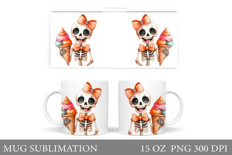 Funny Skeleton Mug Sublimation. Cute Skeleton Sublimation example image 1