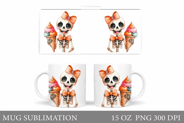 Funny Skeleton Mug Sublimation. Cute Skeleton Sublimation