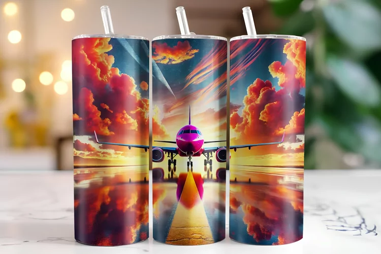Aeroplane Tumbler Wrap | Sublimation | Tumblers