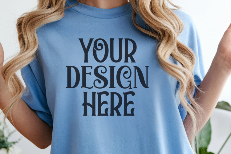 Blue Jean Comfort Colors 1717 Christmas Mockup, CC 1717 example image 1