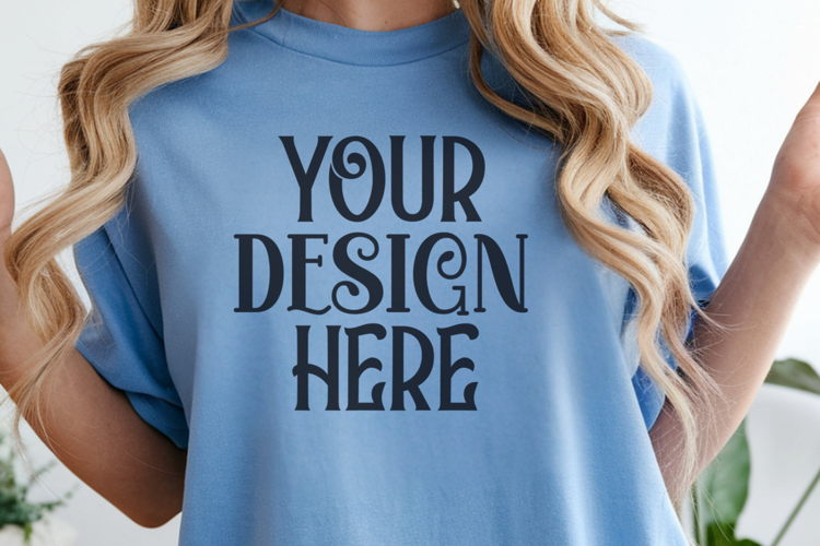 Blue Jean Comfort Colors 1717 Christmas Mockup, CC 1717