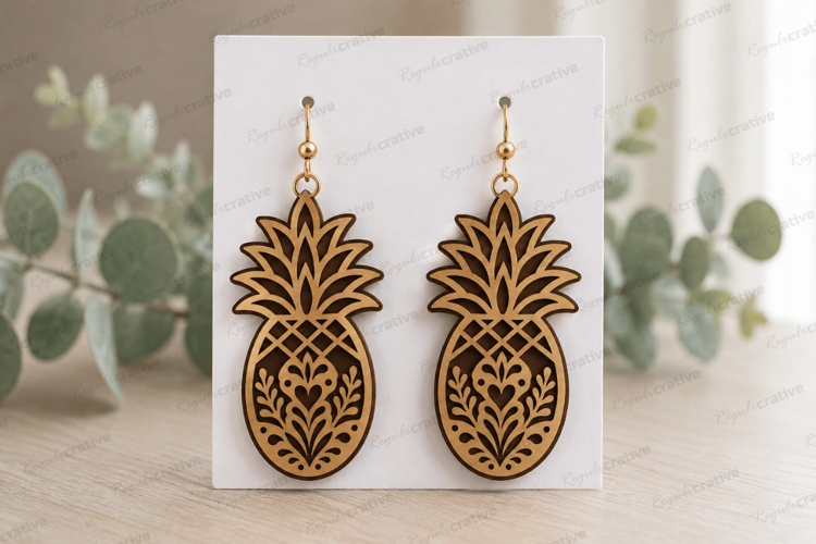 Pineapple Earrings Laser Cut SVG File,pineapple earrings svg