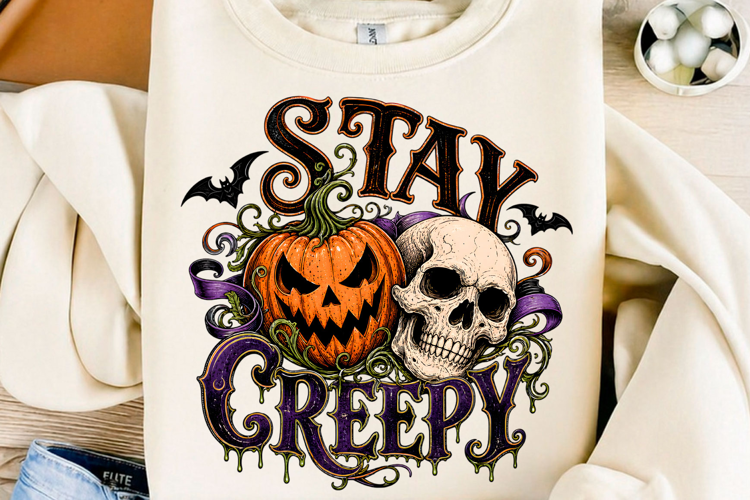 Stay Creepy Halloween Skull Halloween PNG