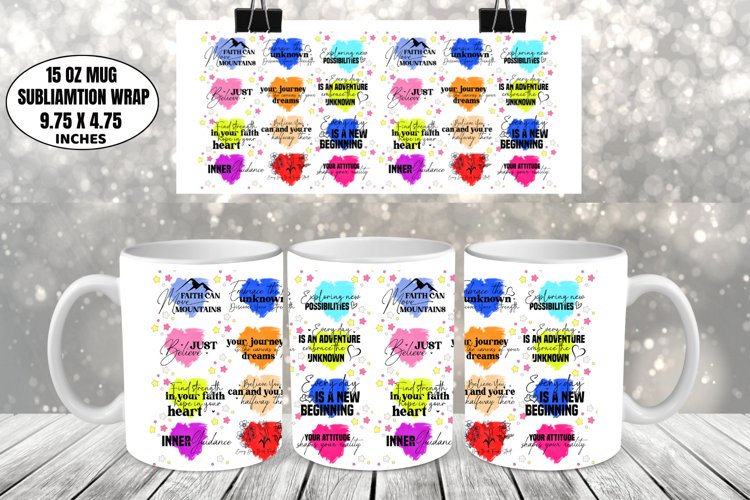 Motivational Mug Wrap Sublimation example image 1